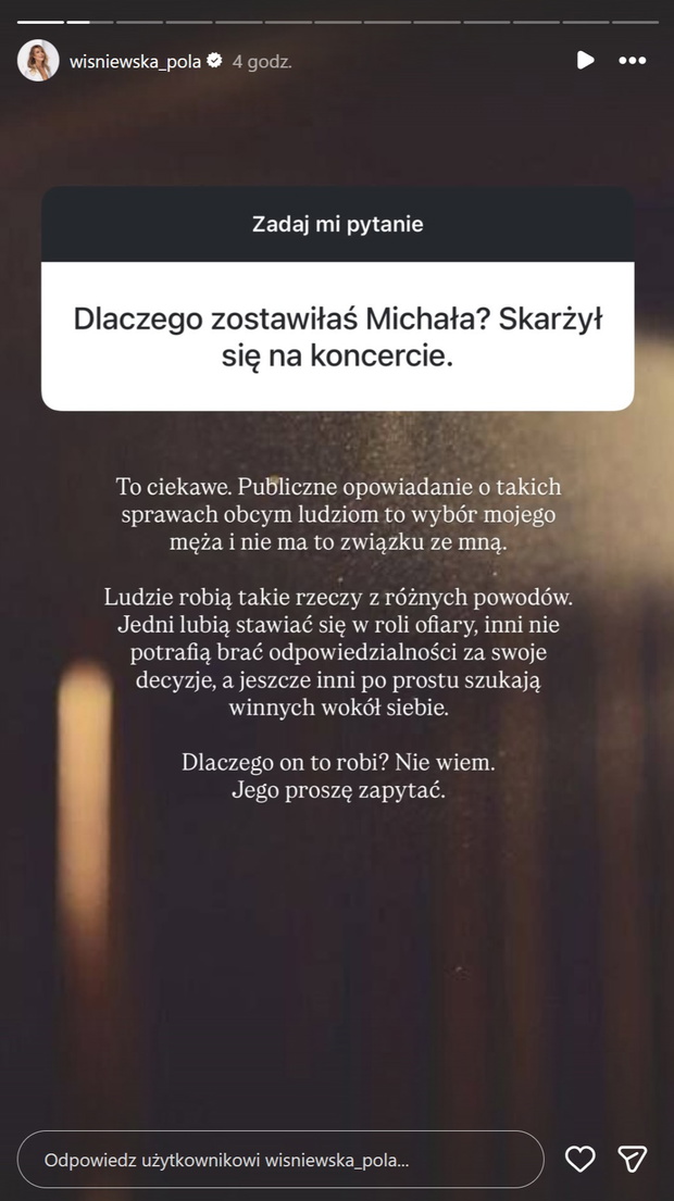 Pola Wiśniewska o rzekomym rozstaniu z Michałem Wiśniewskim