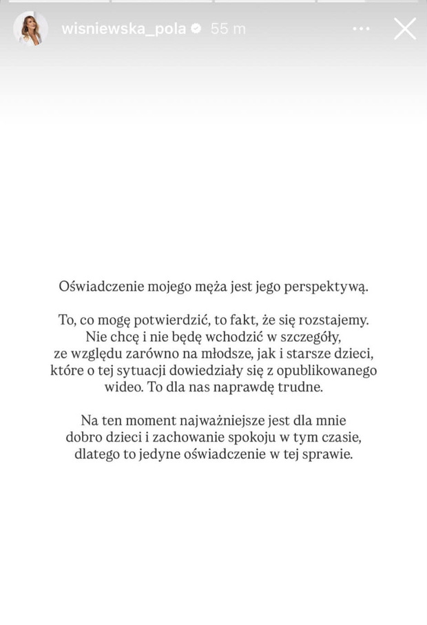 Pola Wiśniewska komentuje oświadczenie Michała ws. rozstania. Przerwała milczenie