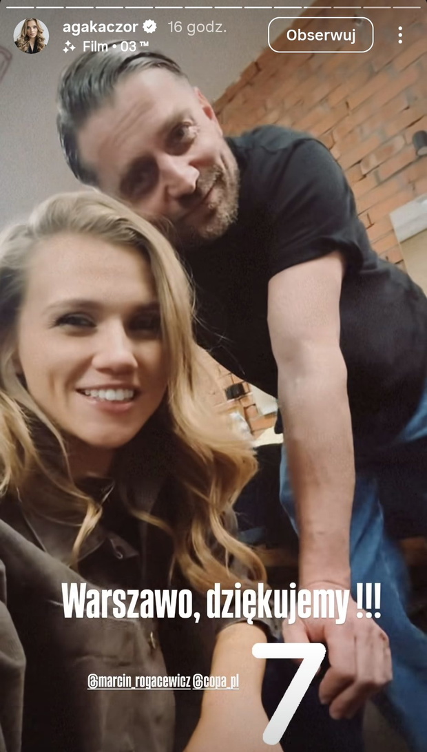 Agnieszka Kaczorowska i Marcin Rogacewicz ogłaszają radosne wieści fot. Instagram @agakaczor