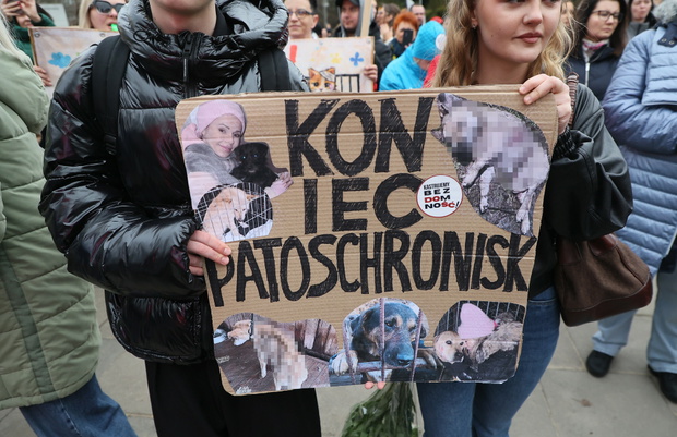Protest ws. zwierząt w Warszawie, marzec 2026