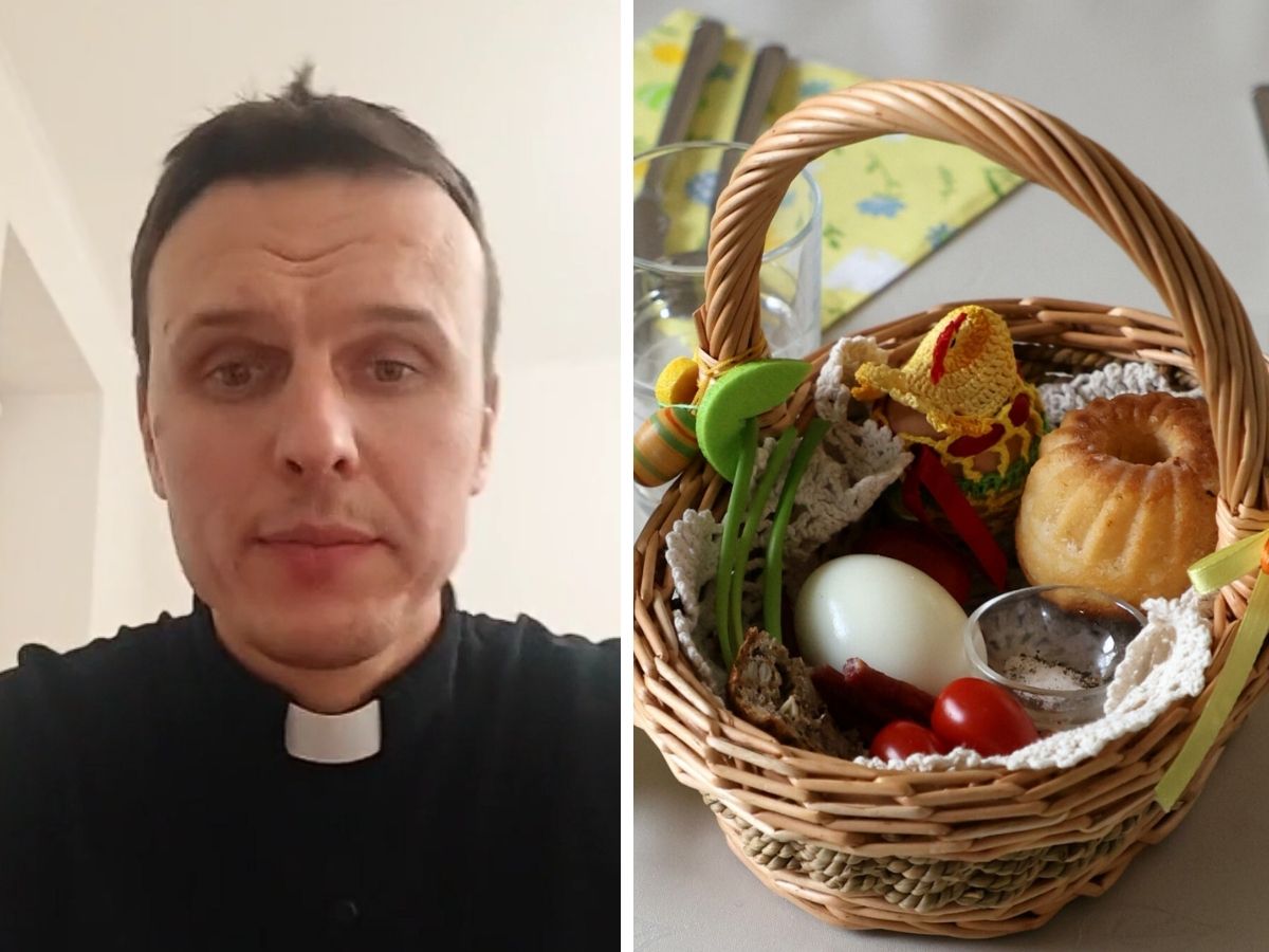 Ksiądz z "The Traitors. Zdrajcy" ujawnił, co Polacy wkładają do wielkanocnych koszyczków: "Dramat" fot. Instagram @ksiadz_z_osiedla; Piotr Molecki/East News