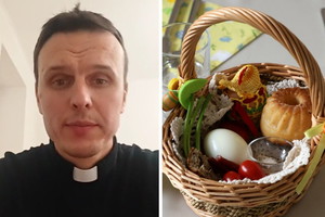 Ksiądz z "The Traitors. Zdrajcy" ujawnił, co Polacy wkładają do wielkanocnych koszyczków: "Dramat" fot. Instagram @ksiadz_z_osiedla; Piotr Molecki/East News