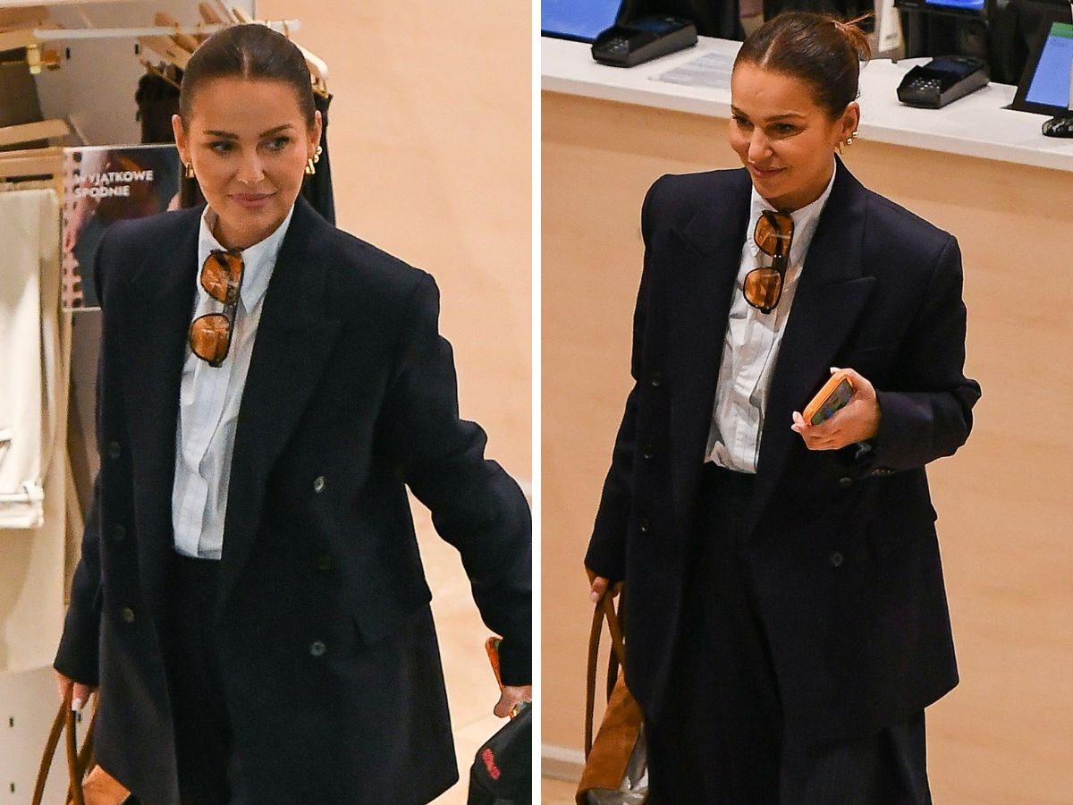 Paulina Sykut-Jeżyna buszuje po galerii w oversize’owym garniturze