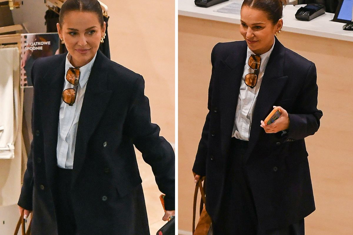 Paulina Sykut-Jeżyna buszuje po galerii w oversize’owym garniturze
