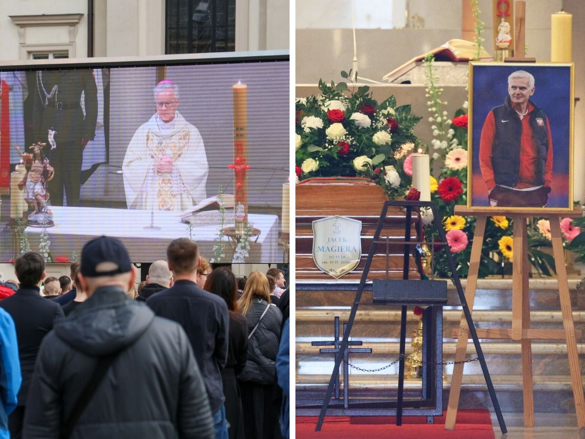 To stało się przed kościołem podczas pogrzebu Jacka Magiery. Łzy cisną się do oczu fot. Pawel Wodzynski/East News
