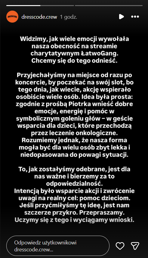 Dre$$code zabrał głos po streamie Łatwoganga