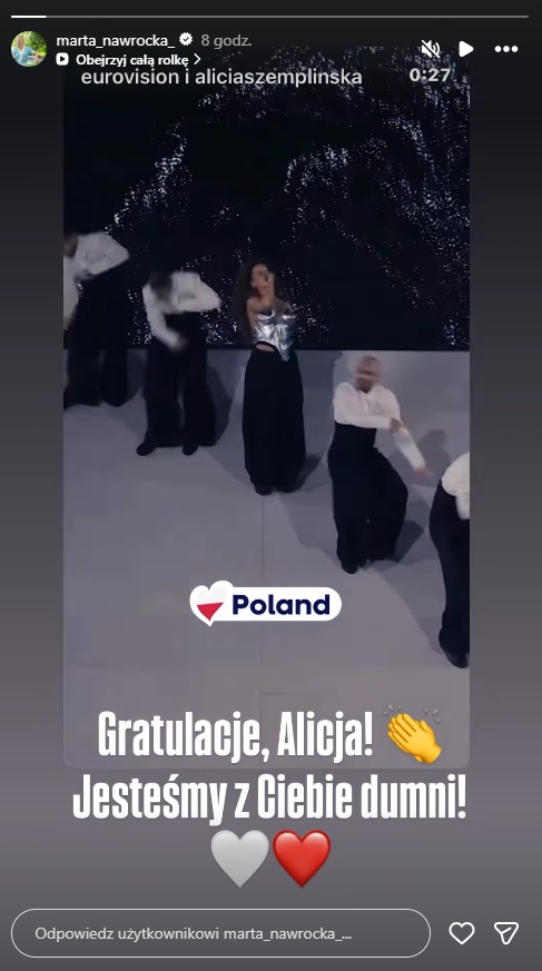Marta Nawrocka zabrała głos po finale Eurowizji