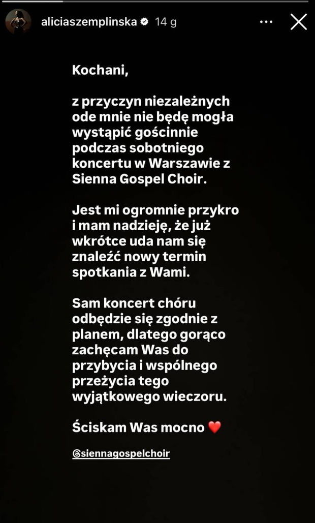 Tuż po powrocie z Eurowizji Szemplińska przekazała smutną wiadomość