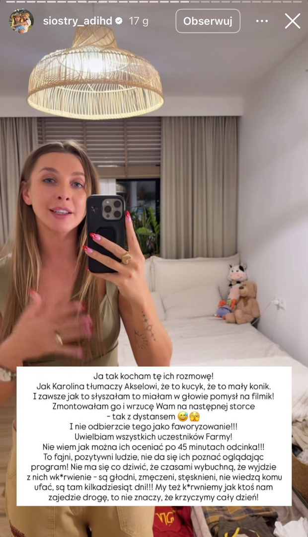 Ilona Krawczyńska o Akselu i Karolinie z "Farmy"