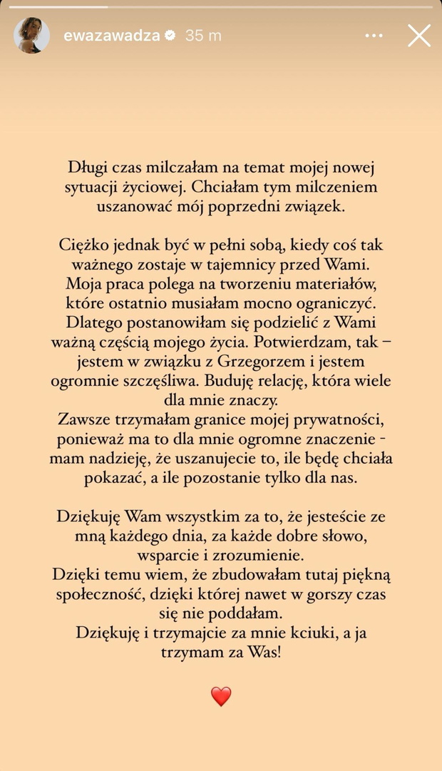 Grzegorz Milewski z "LNL" potwierdza związek z Ewą.