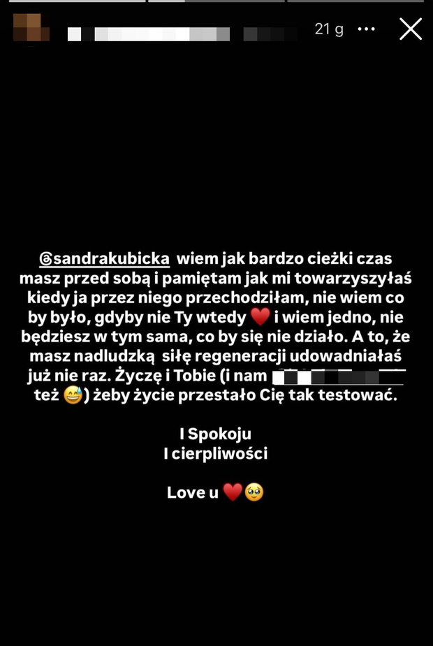 Bliska osoba wspiera Sandrę Kubicką po rozwodzie. "Nie będziesz w tym sama!"