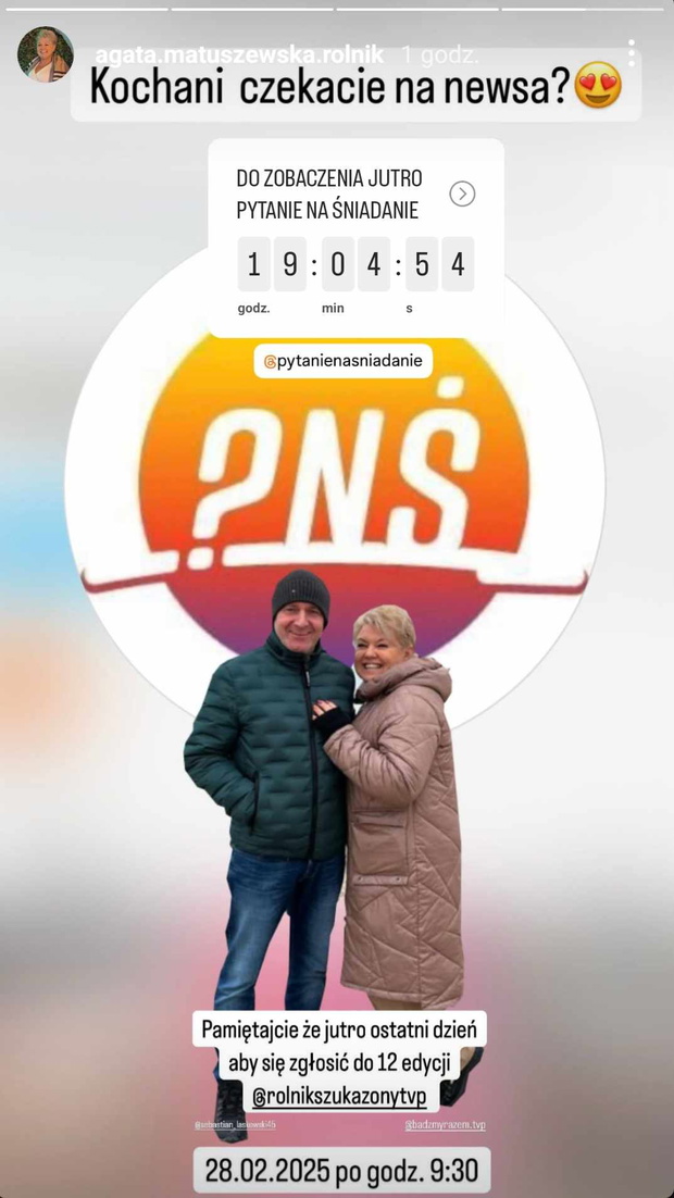 Agata i Sebastian z "Rolnik szuka żony" zapowiadają występ w "Pytaniu na śniadanie"