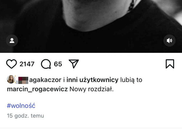 Wymowny wpis Rogacewicza w sieci. "Nowy rozdział. Wolność". Kaczorowska od razu zareagowała