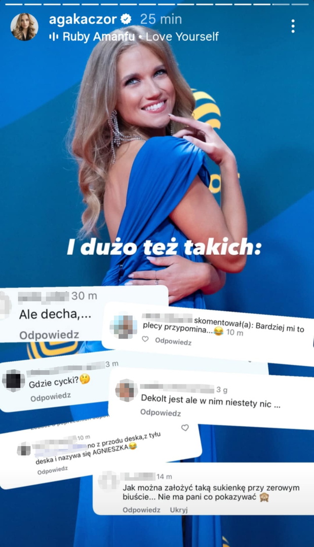 Internauci wyzywają Agnieszkę Kaczorowską od "deski". Odpowiedziała