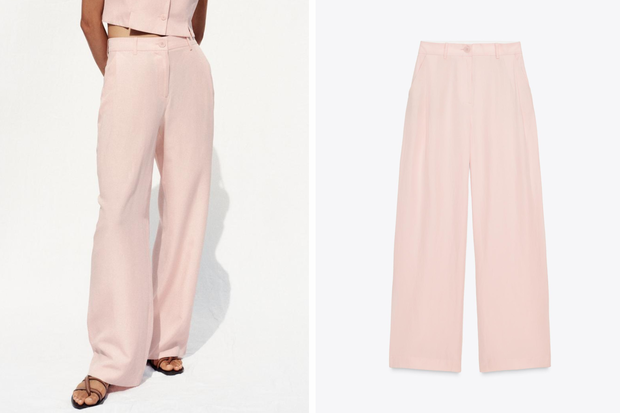 Spodnie "flutter rose pink" w stylu Anny Lewandowskiej z Zary za 149 złotych