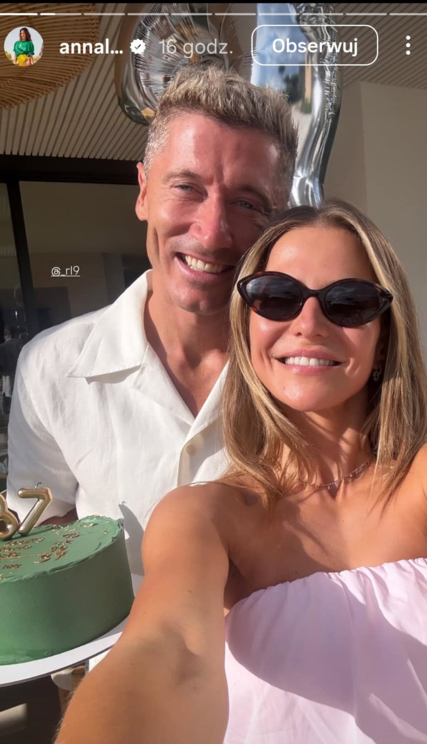 Anna Lewandowska świętuje 37. urodziny męża w modnych spodniach "flutter rose pink"