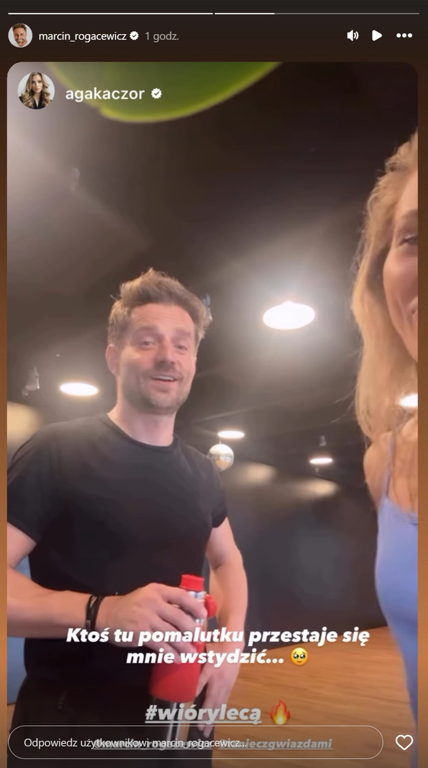 Agnieszka Kaczorowska i Marcin Rogacewicz na treningu "Tańca z Gwiazdami"