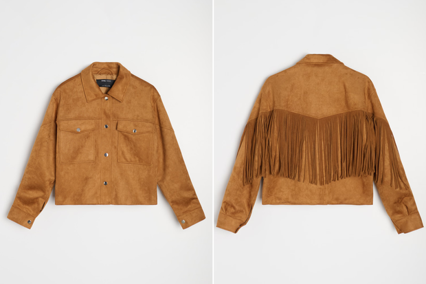 Kurtka "suede fringe jacket" z Sinsay za 59,99 złotych