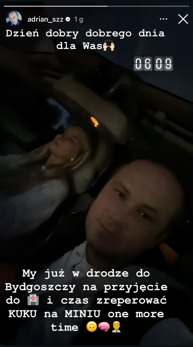Adrian z "ŚOPW" w drodze do szpitala fot. Instagram @adrian_szz