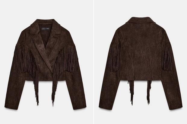 Kurtka "suede fringe jacket" z Zary za 249 złotych