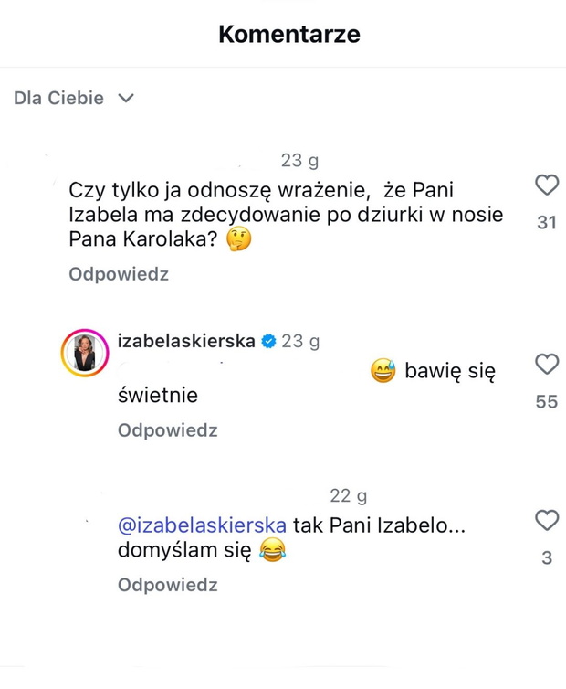 Izabela Skierska reaguje na komentarz fanki fot. screen "Taniec z Gwiazdami"