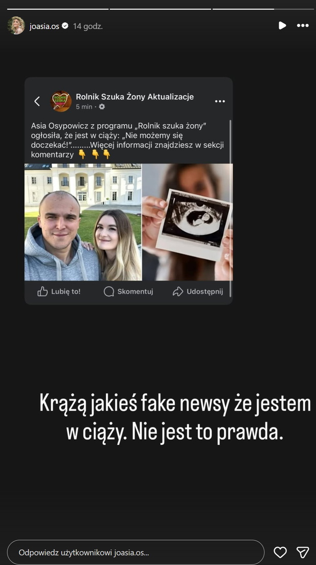 Joanna z "Rolnik szuka żony" dementuje informacje o ciąży
