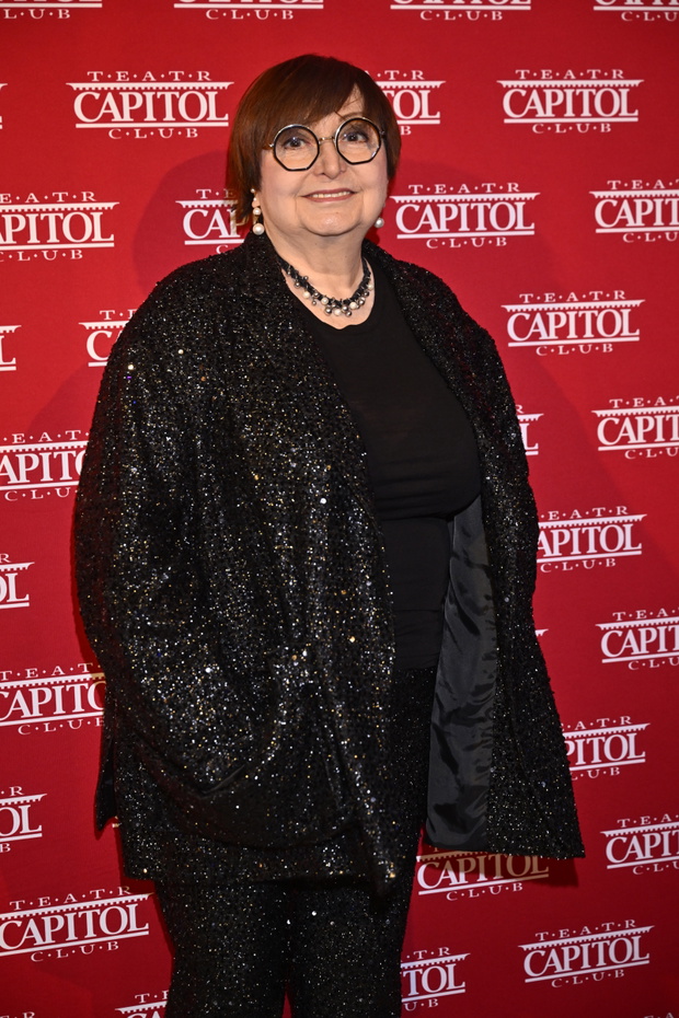 Krystyna Tkacz na premierze spektaklu "Genialny pomysł" w Teatrze Capitol