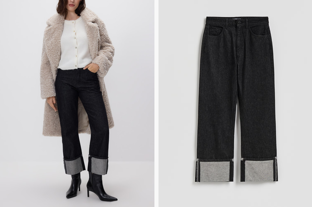 Modne spodnie "folded jeans" w stylu Małgorzaty Kożuchowskiej z Reserved  za 139,99 złotych