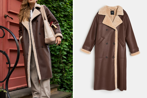 Modny kożuchowy płaszcz "Aspen chic" na zimę w stylu Agnieszki Dygant z Sinsay za 99,99 złotych