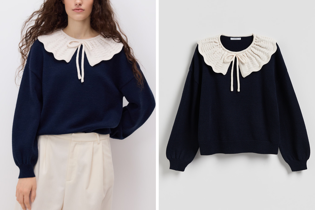 Sweter "Pearl Trim Collar" w stylu Kasi Sokołowskiej  z Reserved za 99,99 złotych