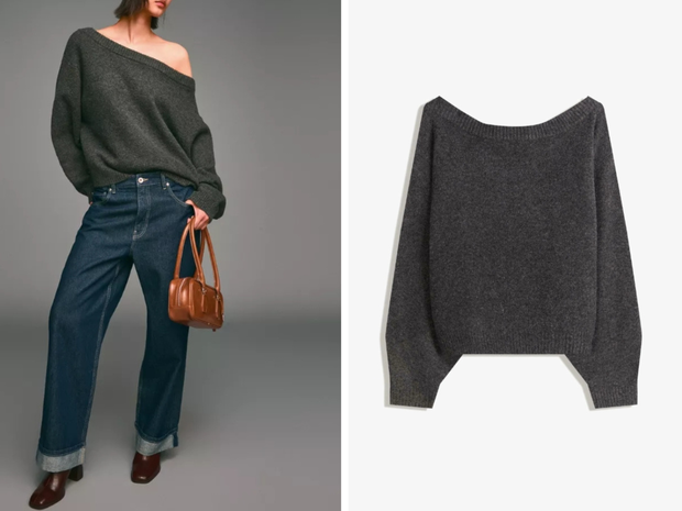 sweter "off the soulder" w Bershce za 65,90 złotych