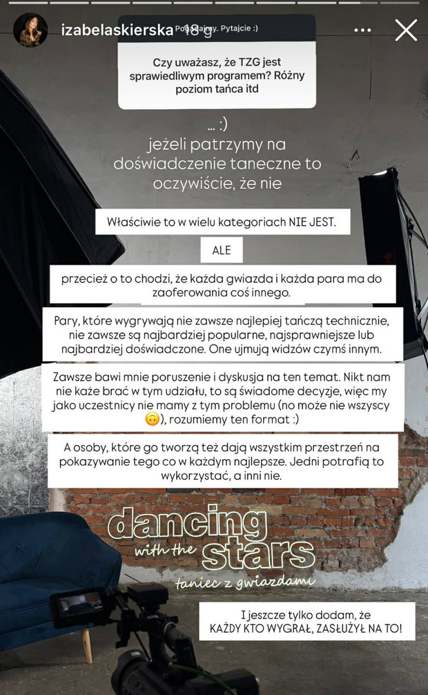 Izabela Skierska o "Tańcu z gwiazdami"