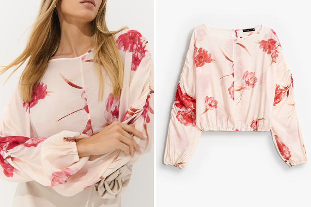 Modna bluzka typu "Pink Rose Blooms" na wiosnę 2026 w stylu Pauliny Sykut-Jeżyny z Mohito za 49,99 złotych