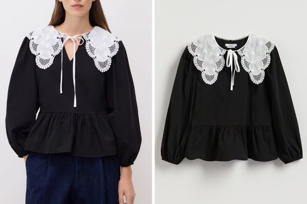 Bluzka "Pearl Trim Collar" w stylu Kasi Sokołowskiej z odpinanym kołnierzem z Reserved za 69,99 złotych