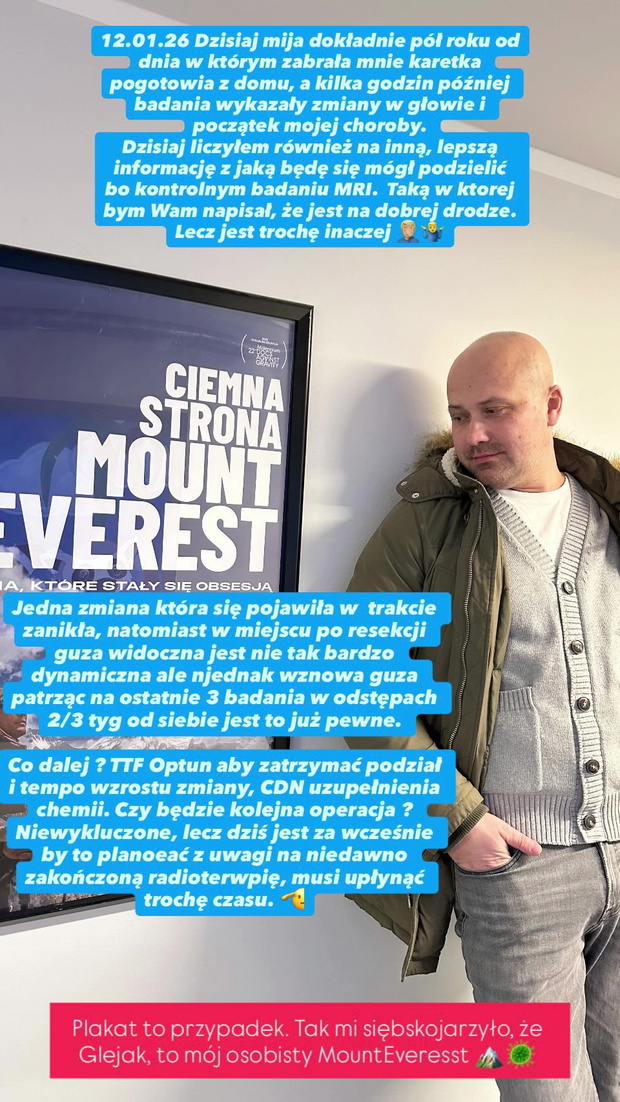 Adrian Szymaniak ze "ŚOPW" ma wznowę guza