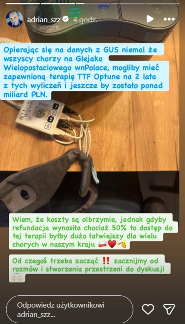 Adrian Szymaniak z "ŚOPW" zabrał głos ws. leczenia. Gorzki komentarz