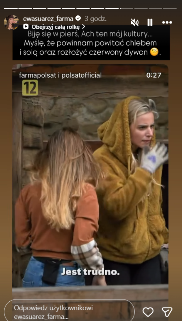Ewa odpowiada Agnieszce w "Farmie"