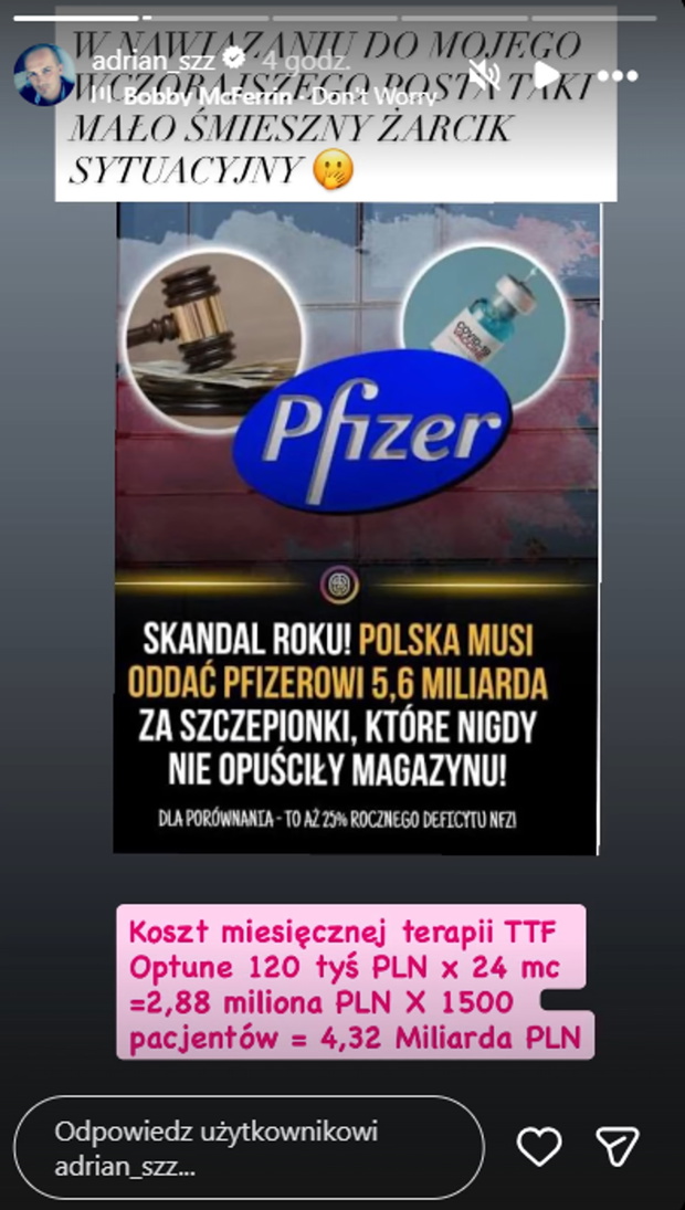 Adrian Szymaniak z "ŚOPW" zabrał głos ws. leczenia. Gorzki komentarz