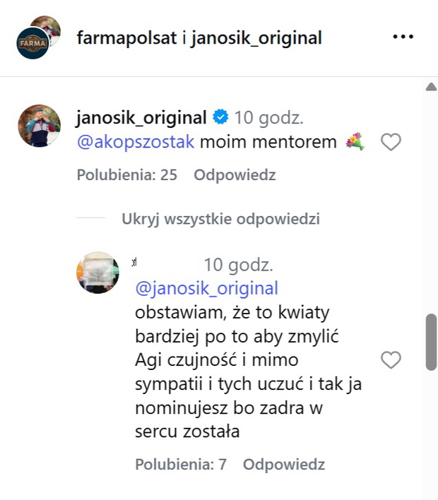 Janosik z "Farmy" podaruje Agnieszce bukiet kwiatów