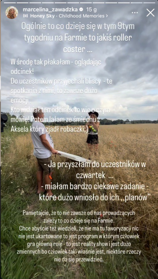 Zawadzka zabrała głos ws. "Farmy"