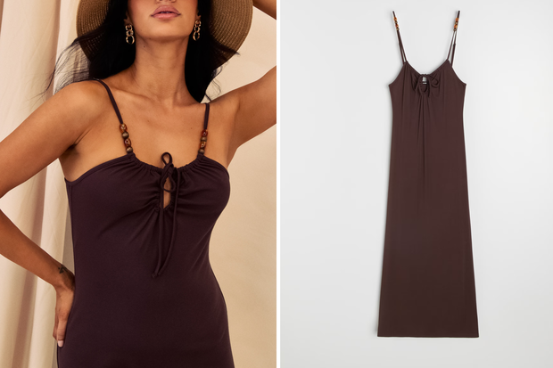 Modna sukienka typu "pearl straps" w stylu Izabeli Macudzińskiej z Sinsay za 49,99 złotych