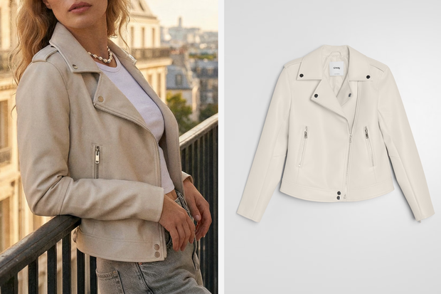 Modna kurtka "almond leather jacket" w stylu Izabeli Macudzińskiej z Sinsay za 79,99 złotych