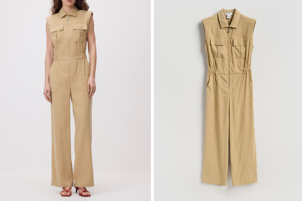Modny kombinezon "sand utility jumpsuit" w stylu Katarzyny Cichopek z Reserved za 299,99 złotych