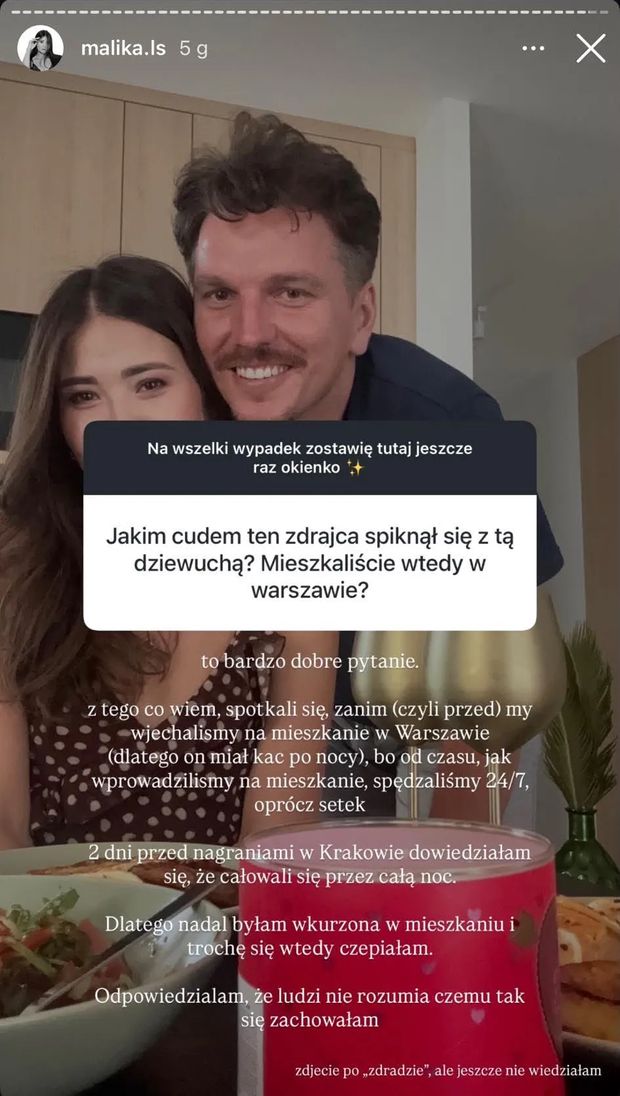 Malika z "Love is Blind: Polska" nie zamierza dłużej milczeć. Ujawniła szczegóły zdrady Krzysztofa