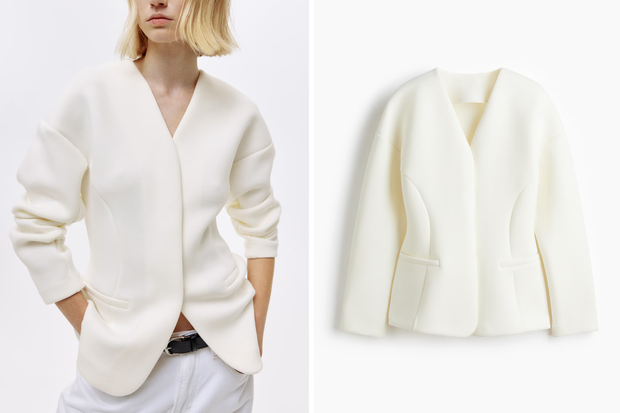 Modna marynarka z baskinką typu "Peplum" w stylu Melanii Trump z H&amp;M za 49,99 złotych