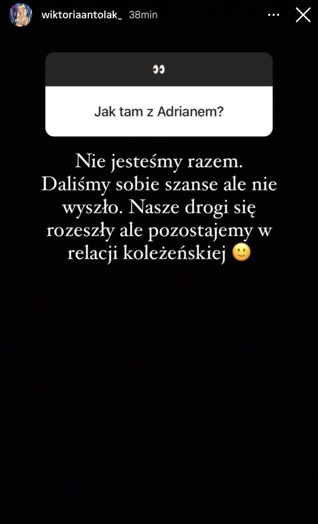 Wiktoria z Love Island nie jest z Adrianem