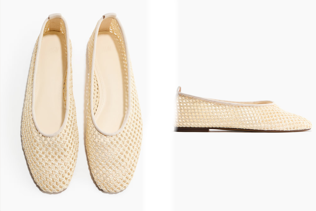 Siateczkowe baleriny typu "fishnet" w stylu Małgorzaty Rozenek-Majdan z H&M za 109,99 złotych