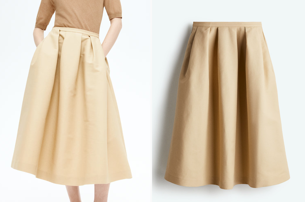 Kremowa spódnica midi w stylu "quiet luxury" z H&amp;M za 129,99 złotych