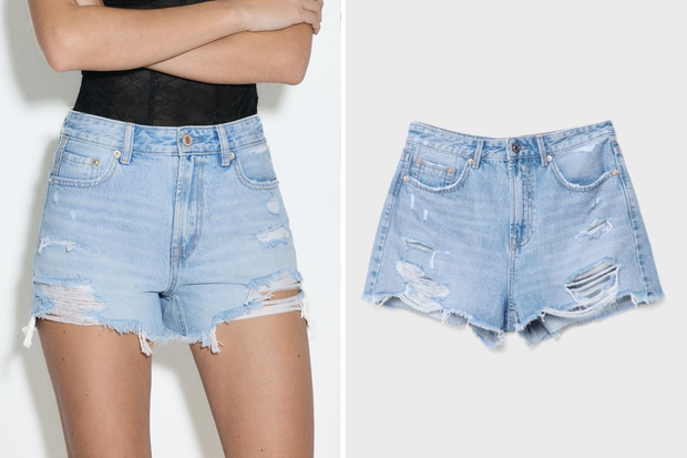 Modne jeansowe mikro shorty "western chic shorts" na lato w stylu Izabeli Macudzińskiej ze Stradivariusa za 99,90 złotych
