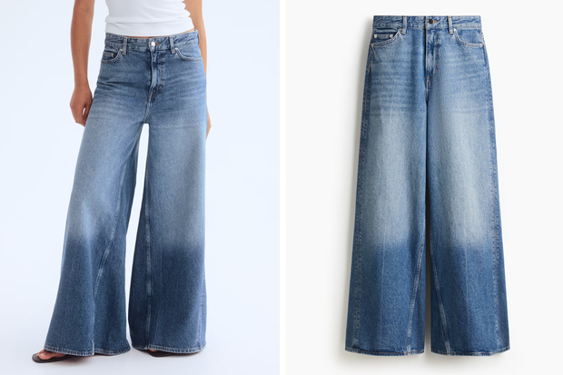 Modne jeansy "ultra wide leg" w stylu Małgorzaty Sochy z H&M za199,99 złotych